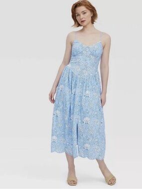 Rolled Rabbit x Target Small NWT Blue Floral Midi Sundress